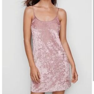 Victoria's Secret Crushed Velvet Slip Nightie Gown M/L Dusty Pink Intimate Sleep